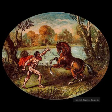  chirico - Dioscuri mit Pferd Giorgio de Chirico Metaphysischer Surrealismus